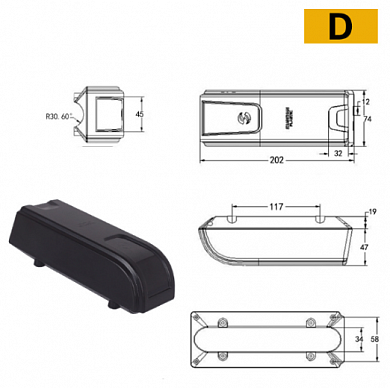 Корпус для контроллера черный D  